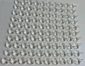 12 Strands Clear 18mm Octagon Chandelier Drops Glass Crystals 2.6m Garland Beads Droplets colourless