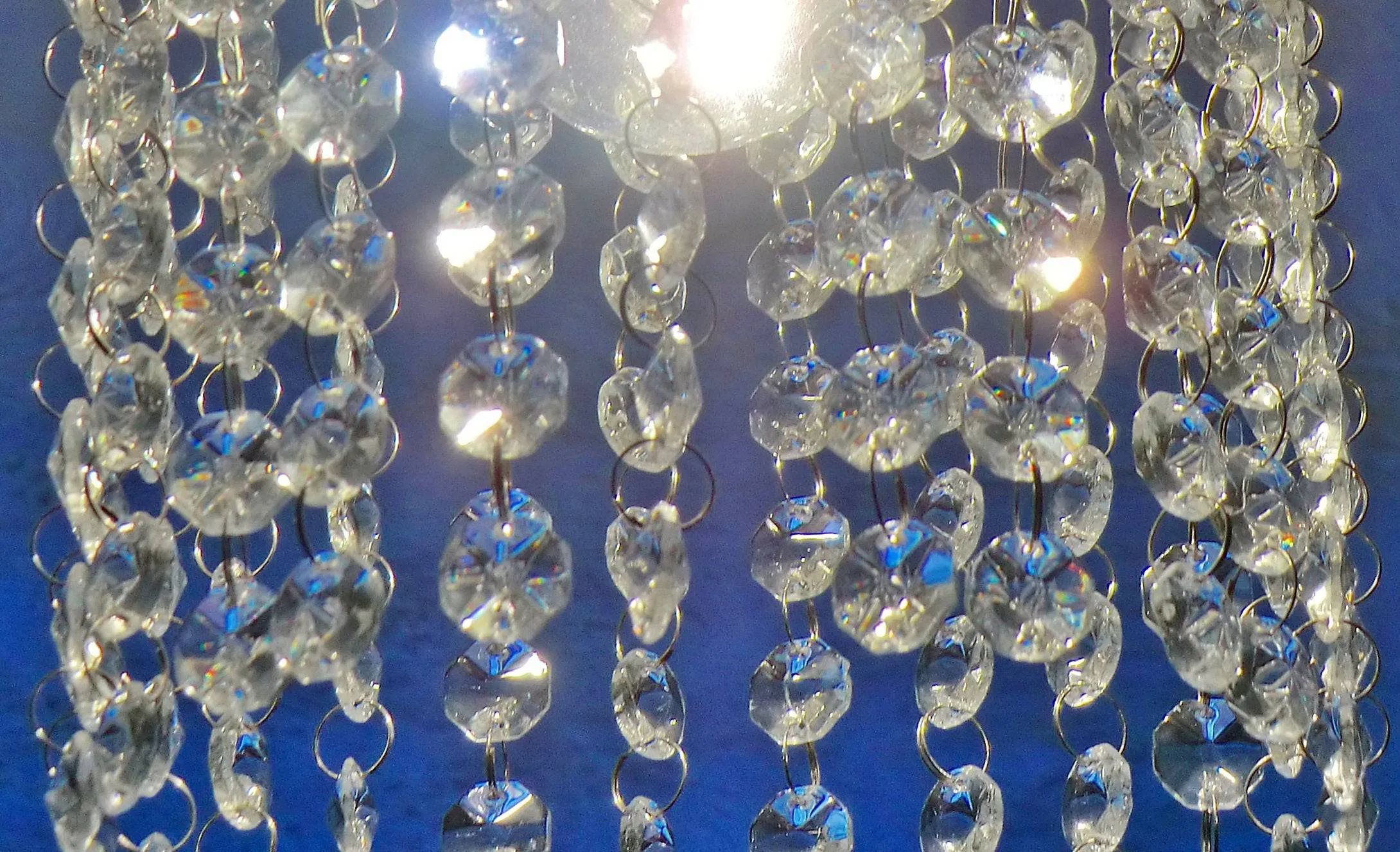 12 Strands Clear 18mm Octagon Chandelier Drops Glass Crystals 2.6m Garland Beads Droplets colourless