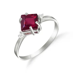 1.46 Carat 14K Solid White Gold Discover The Way Ruby Diamond Ring