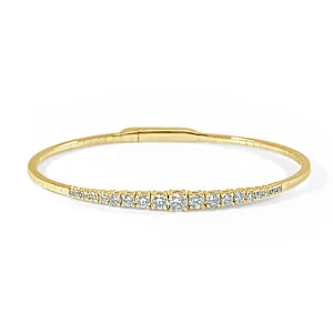 14k Gold & Diamond Flexible Bangle - 0.95ct