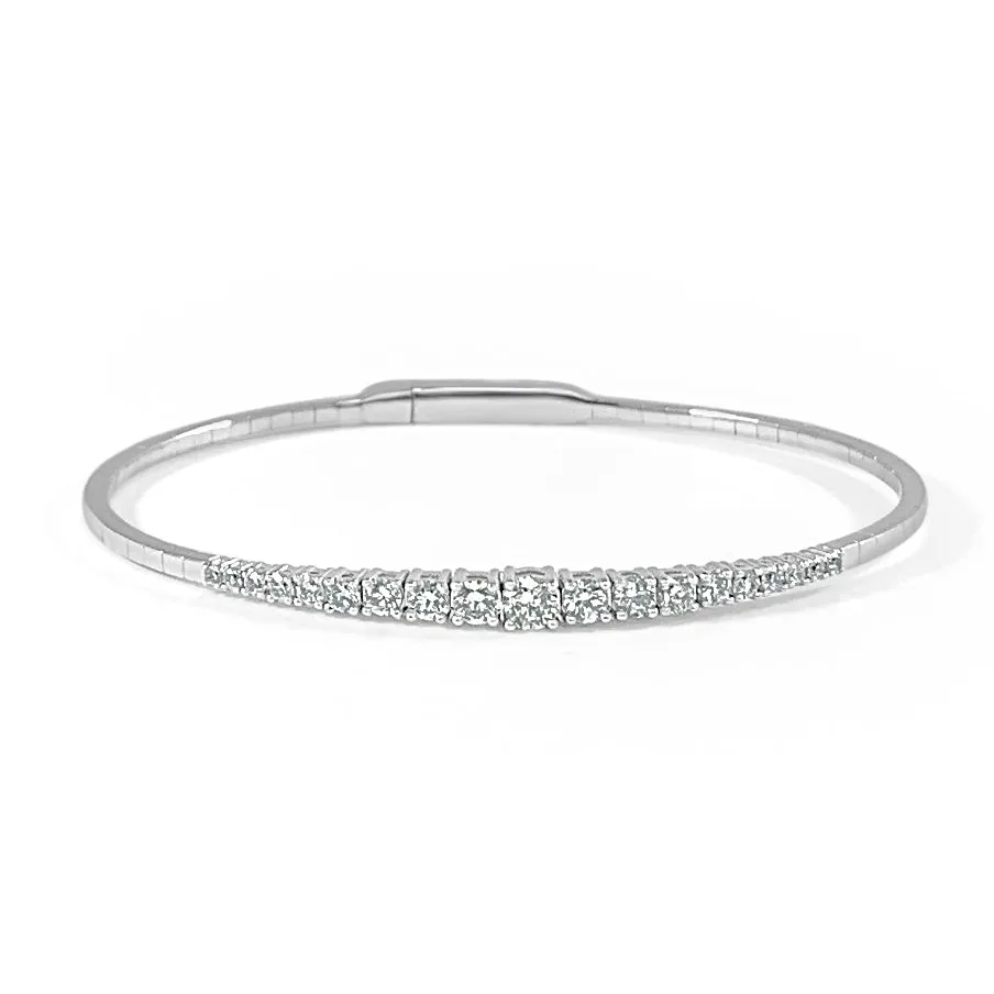 14k Gold & Diamond Flexible Bangle - 0.95ct