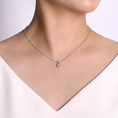 14K W Gold 0.25cttw Double Circle Diamond Pendant
