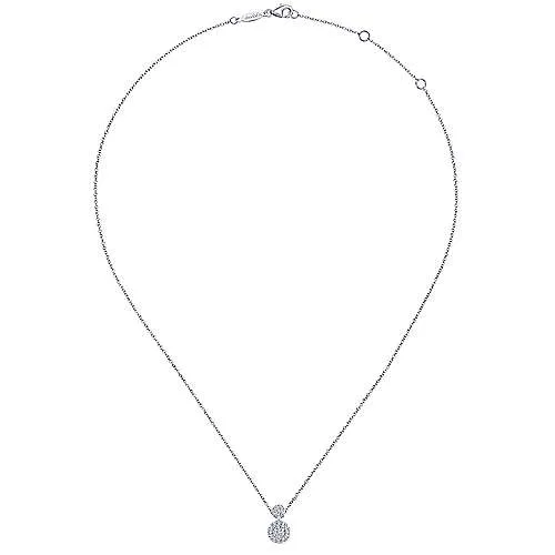 14K W Gold 0.25cttw Double Circle Diamond Pendant