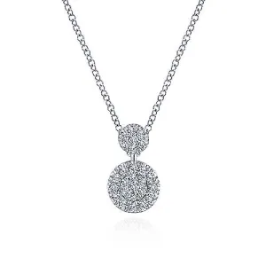 14K W Gold 0.25cttw Double Circle Diamond Pendant