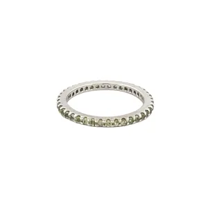 14K White Gold Peridot Eternity Band