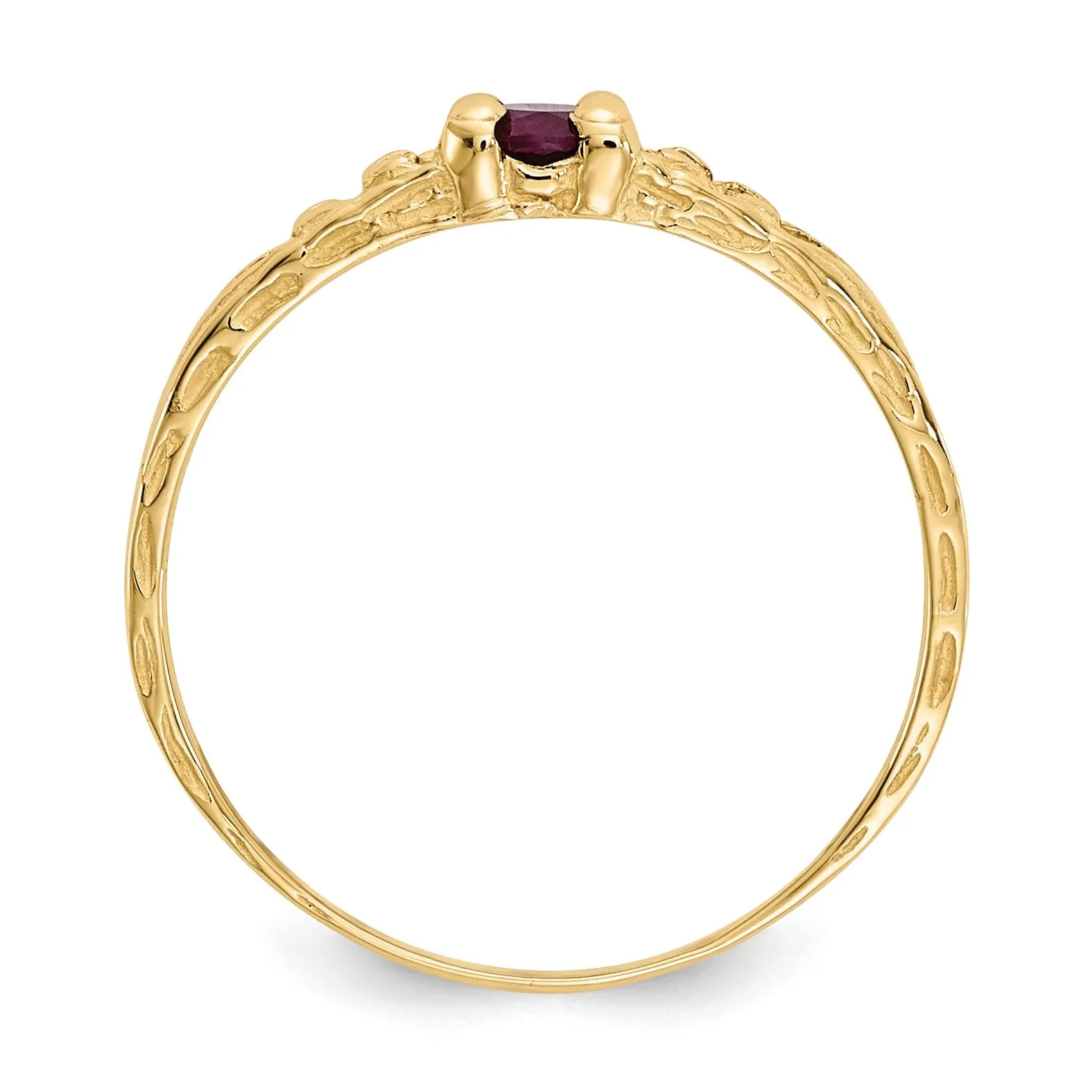 14k Yellow Gold Ruby Birthstone Baby Ring