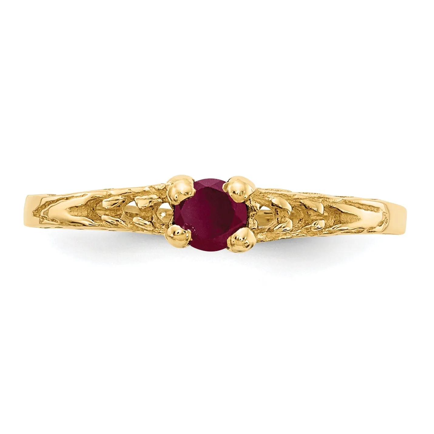 14k Yellow Gold Ruby Birthstone Baby Ring