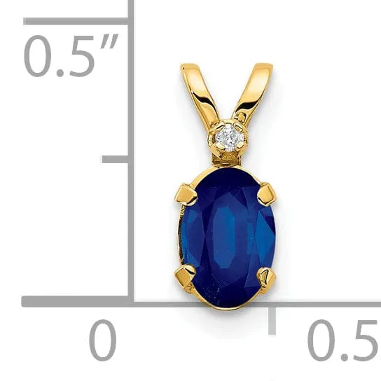 14k Yellow Gold Sapphire Birthstone Pendant