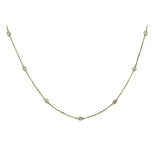 14KT 0.75CT ROUND DIAMONDS BY THE YARD NECKLACE 18"-2 COLORS