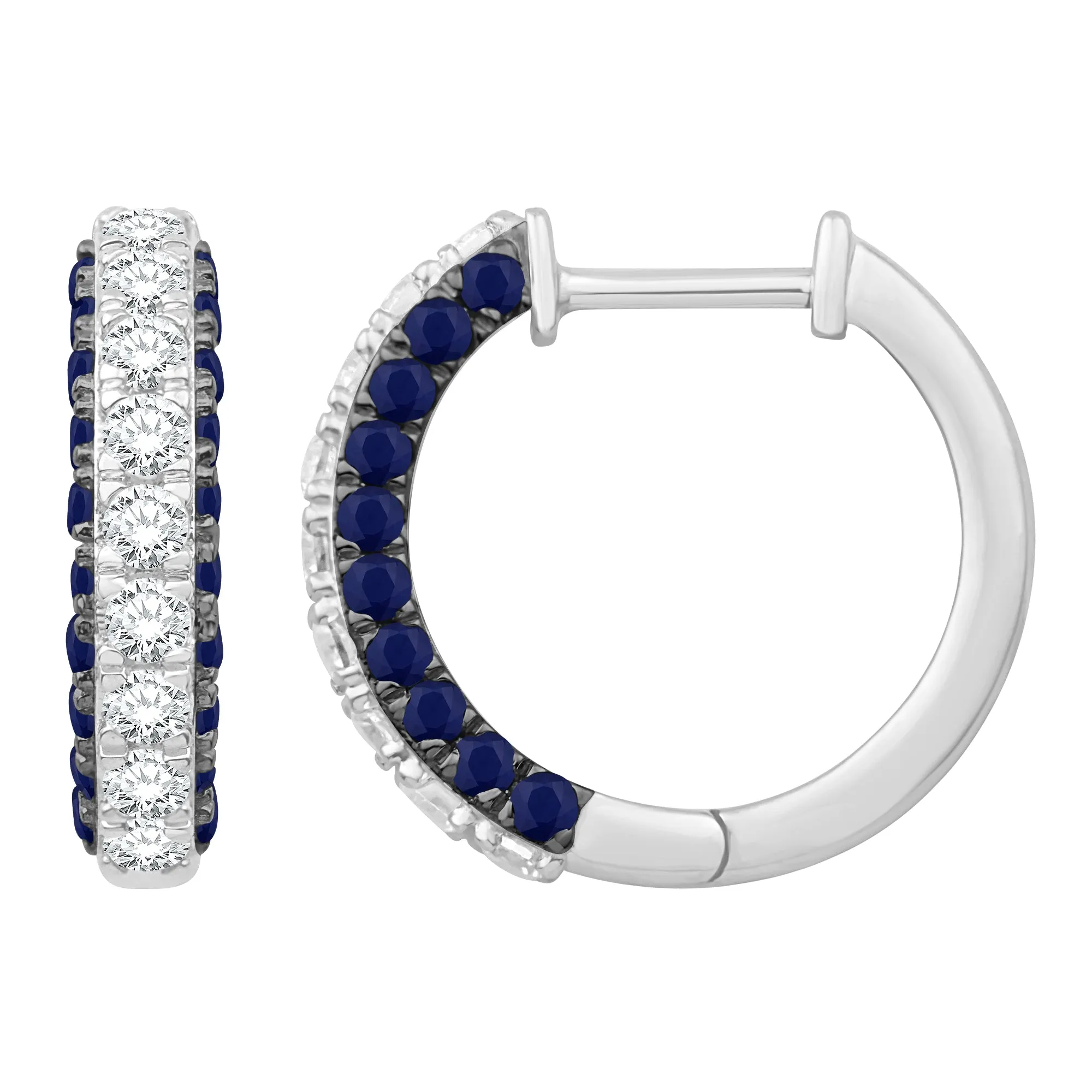 14KW 18RD0.55CT,40SA0.70CT HUGABLE HOOP EARRING (153HP5855SA)