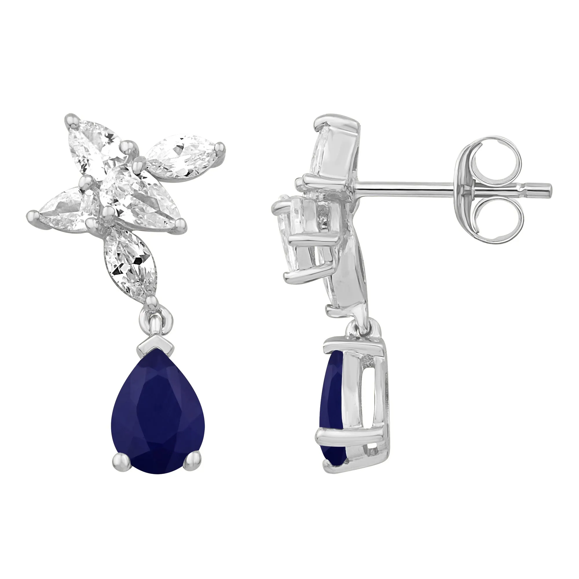14KW2SA2.21CT,2PE0.70CT,2MQ0.50CT FLOWER WITH PEAR  (153E5851SA)