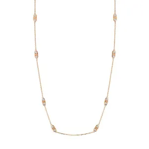 18K Rose Gold Diamond Scallop Silhouette Necklace