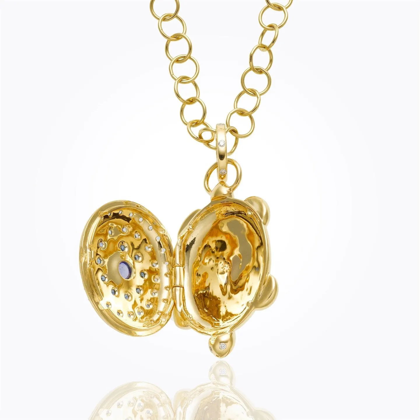 18K Spiral Turtle Locket
