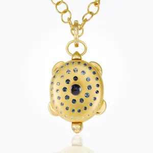 18K Spiral Turtle Locket