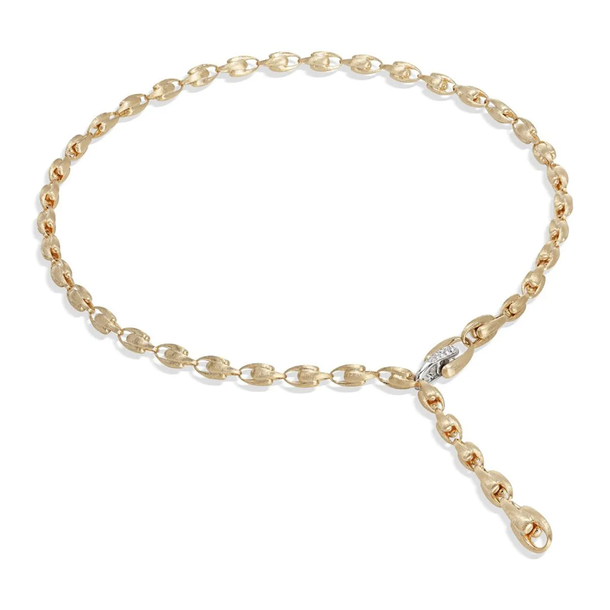 18K Yellow Gold and Diamond Lariat Necklace