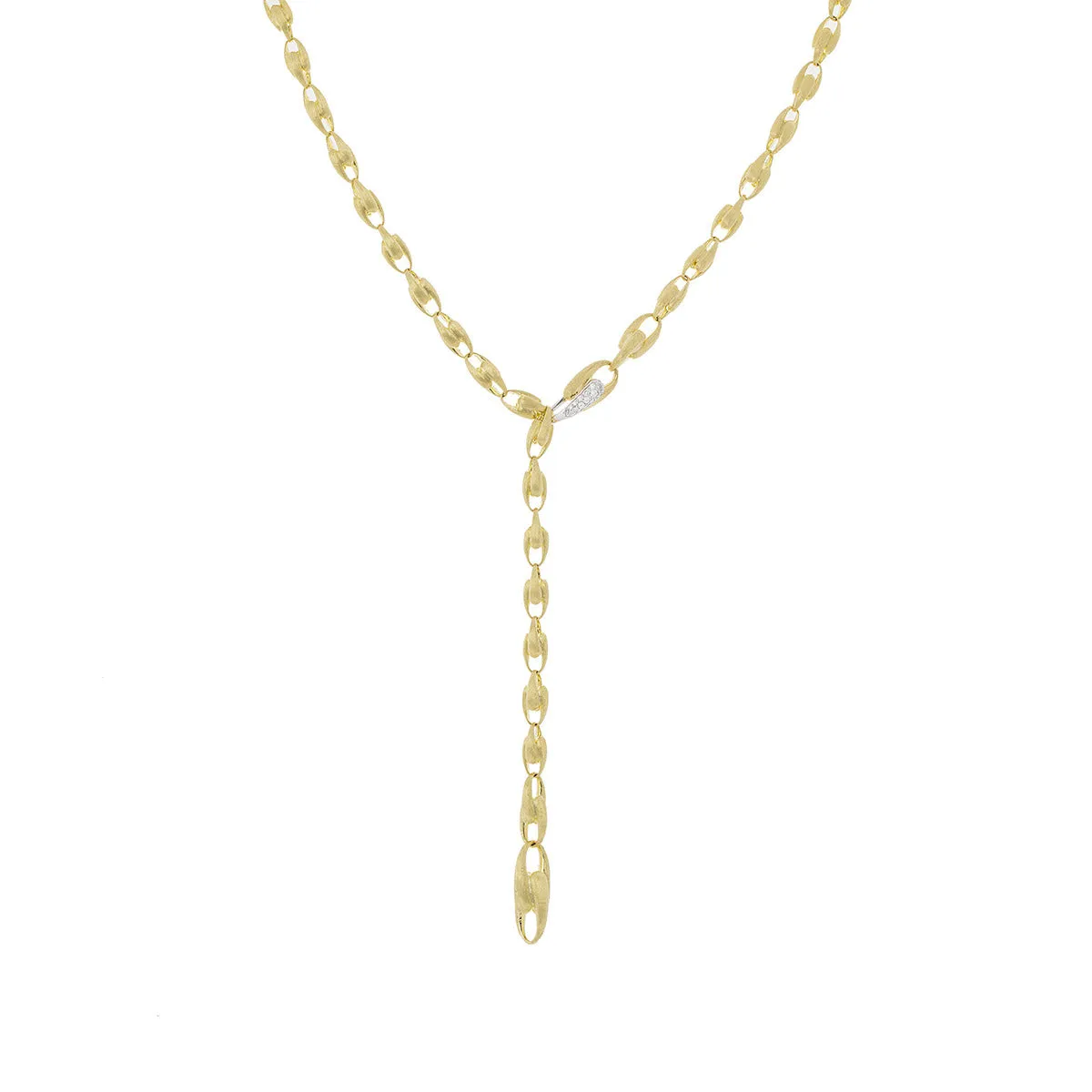 18K Yellow Gold and Diamond Lariat Necklace