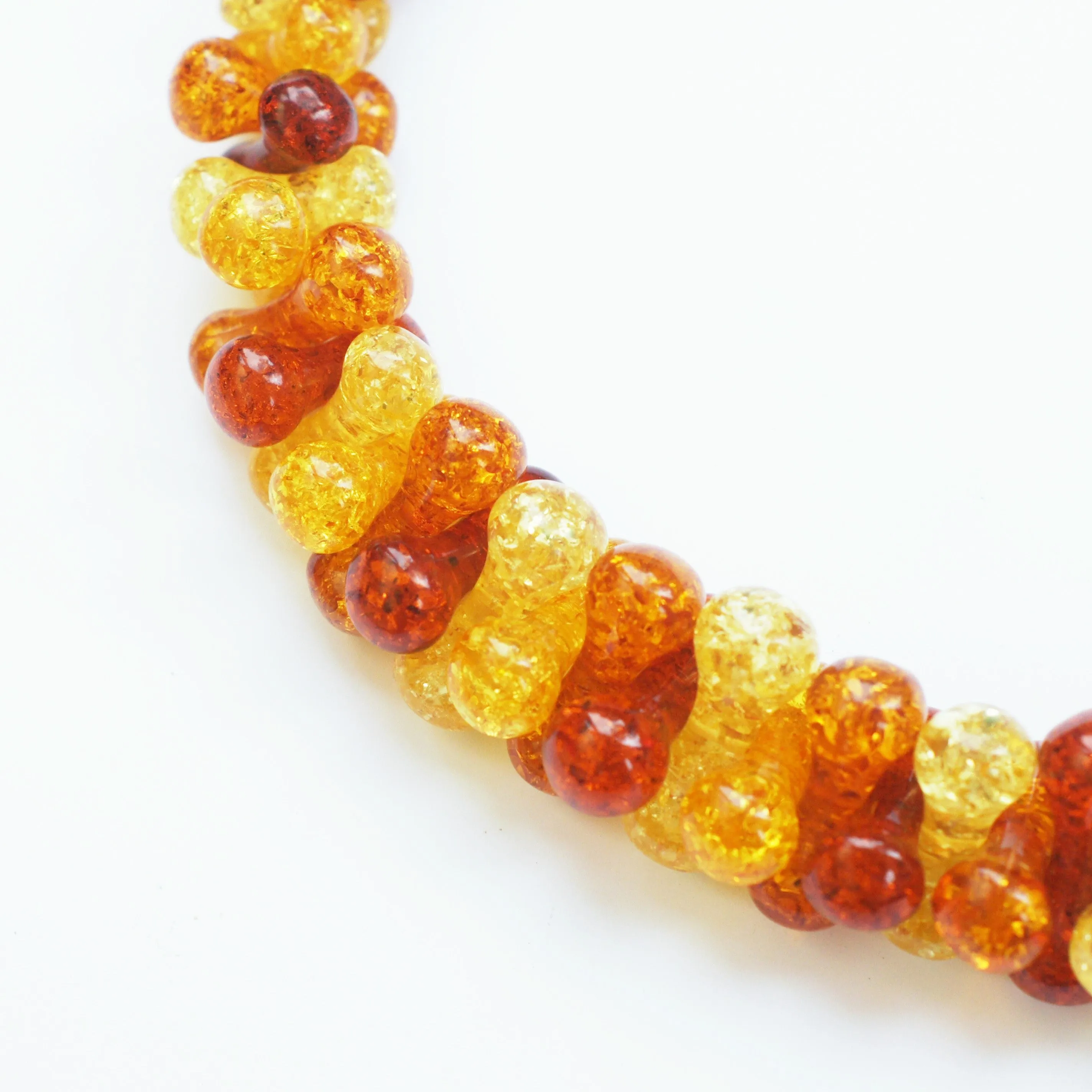 1980s Vintage Resin Necklace, Red, Orange
