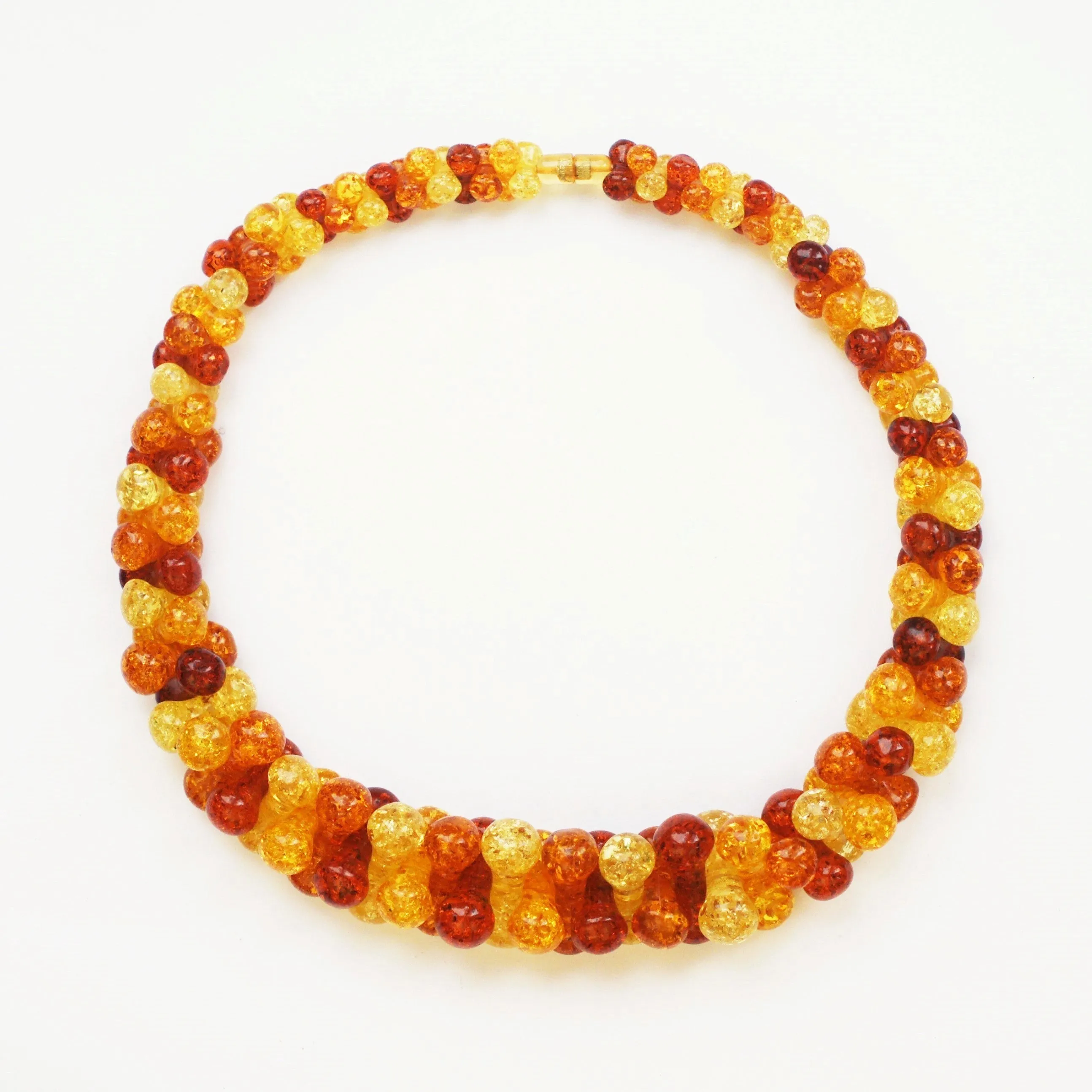 1980s Vintage Resin Necklace, Red, Orange