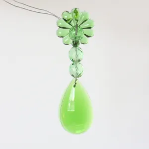 2" Green Half Pear w/ Cut Beads and Rosette