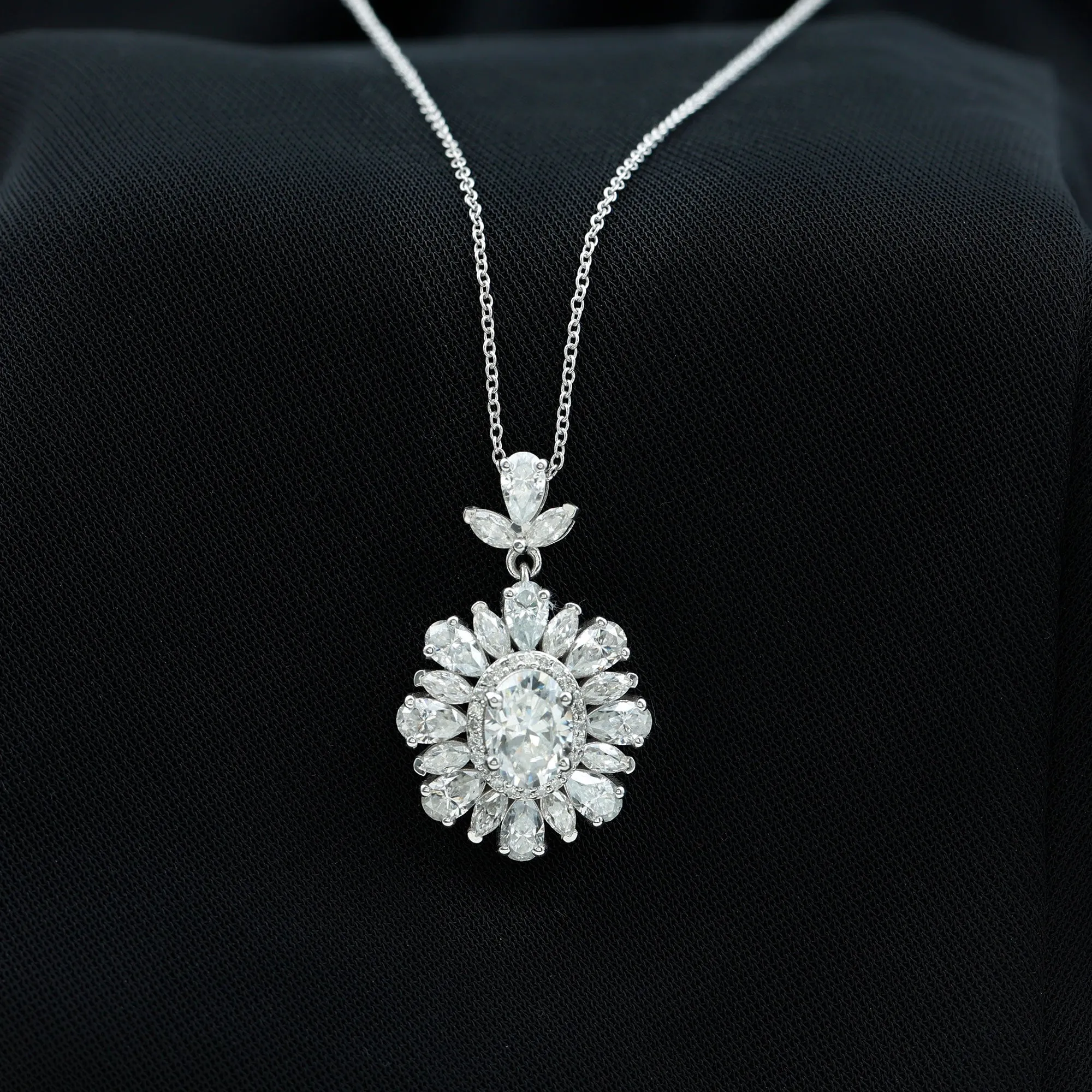 3.75 CT Certified Moissanite Bridal Pendant in Gold