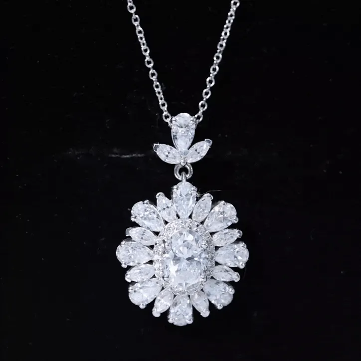 3.75 CT Certified Moissanite Bridal Pendant in Gold