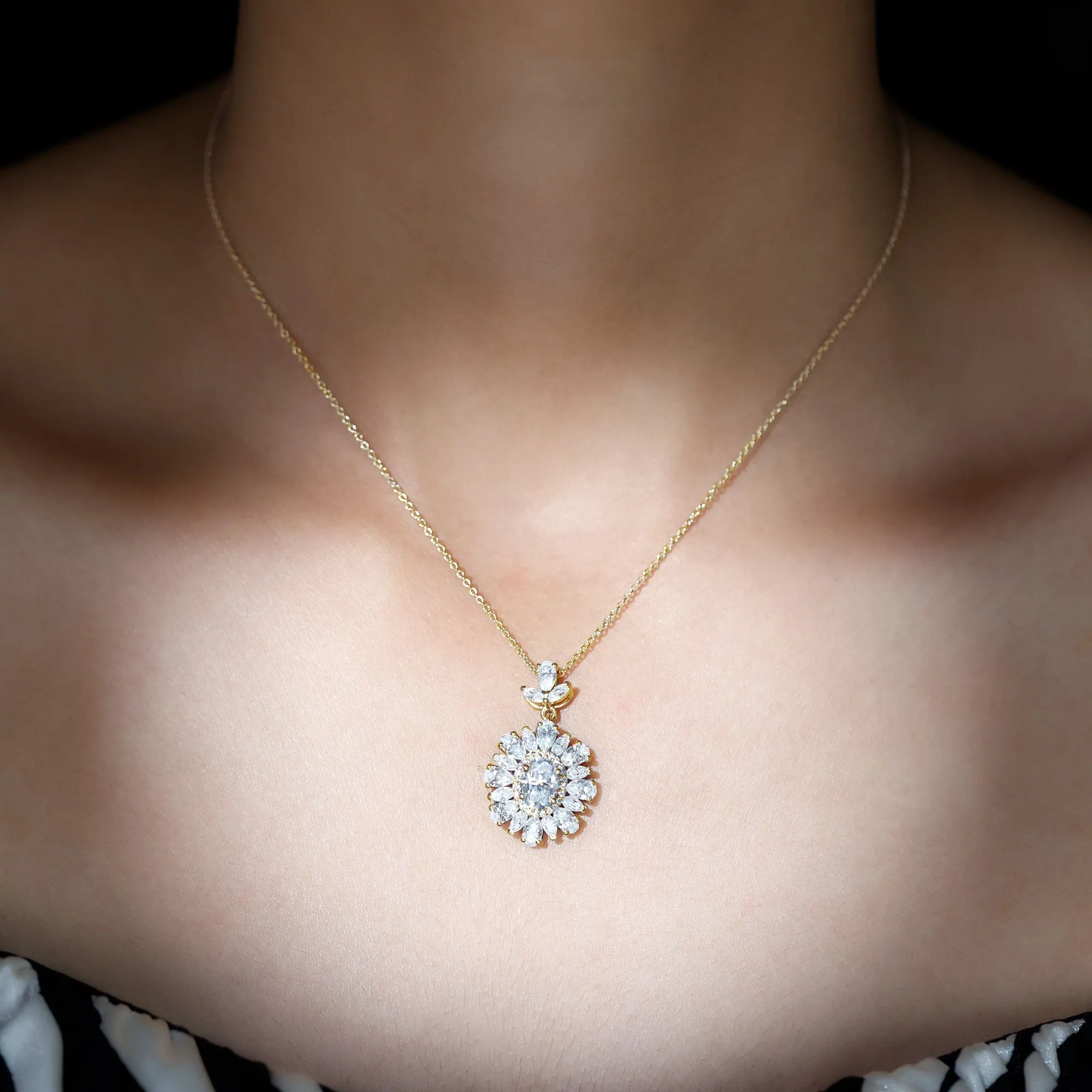 3.75 CT Certified Moissanite Bridal Pendant in Gold