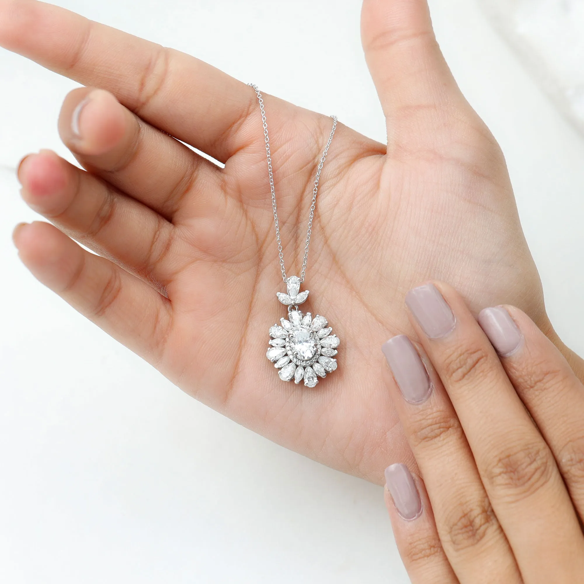 3.75 CT Certified Moissanite Bridal Pendant in Gold