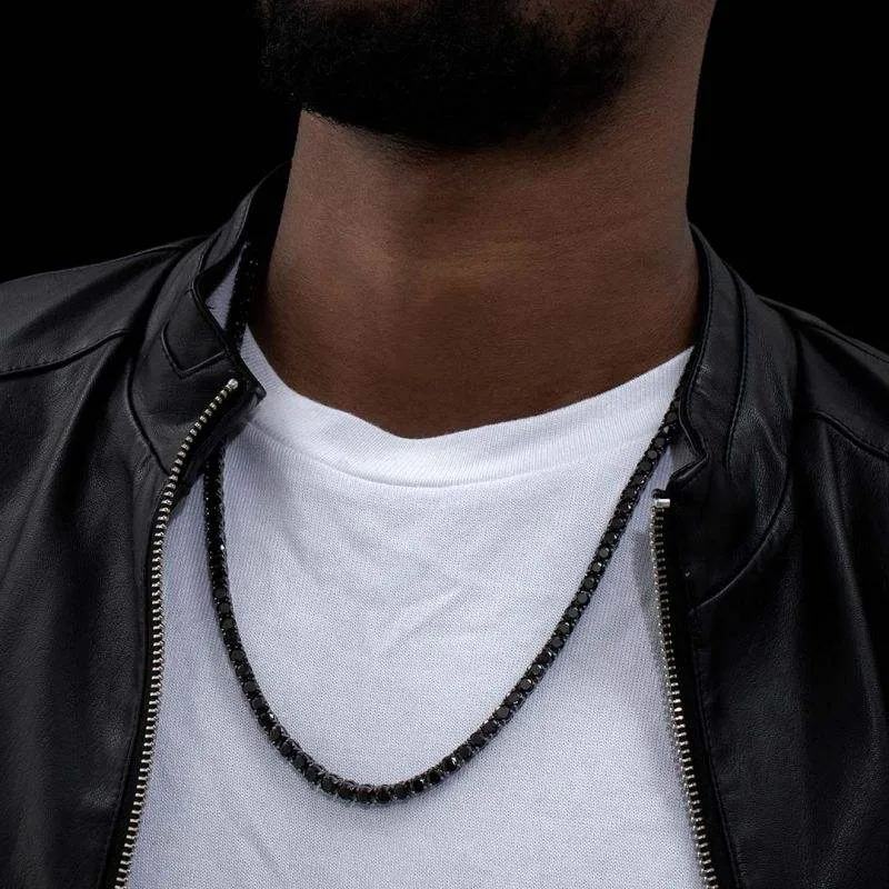 4mm Black Moissanite Tennis Chain