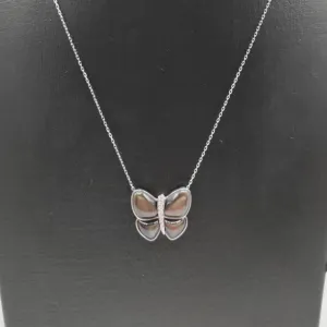9ct Cabuchon Black Butterfly Necklace