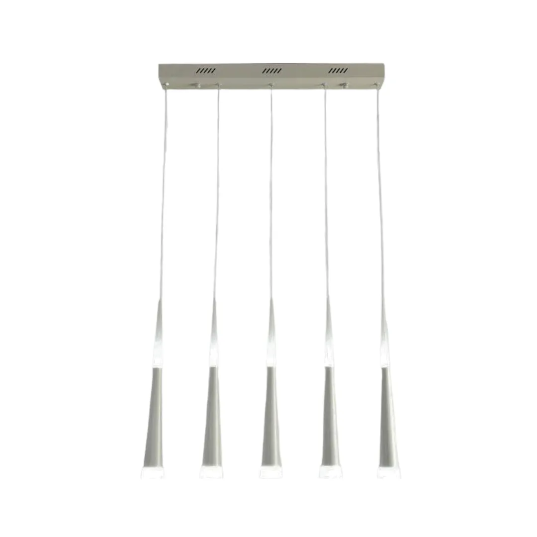 Acrylic Modern 5 LED Stainless Steel Warm White Hanging Light