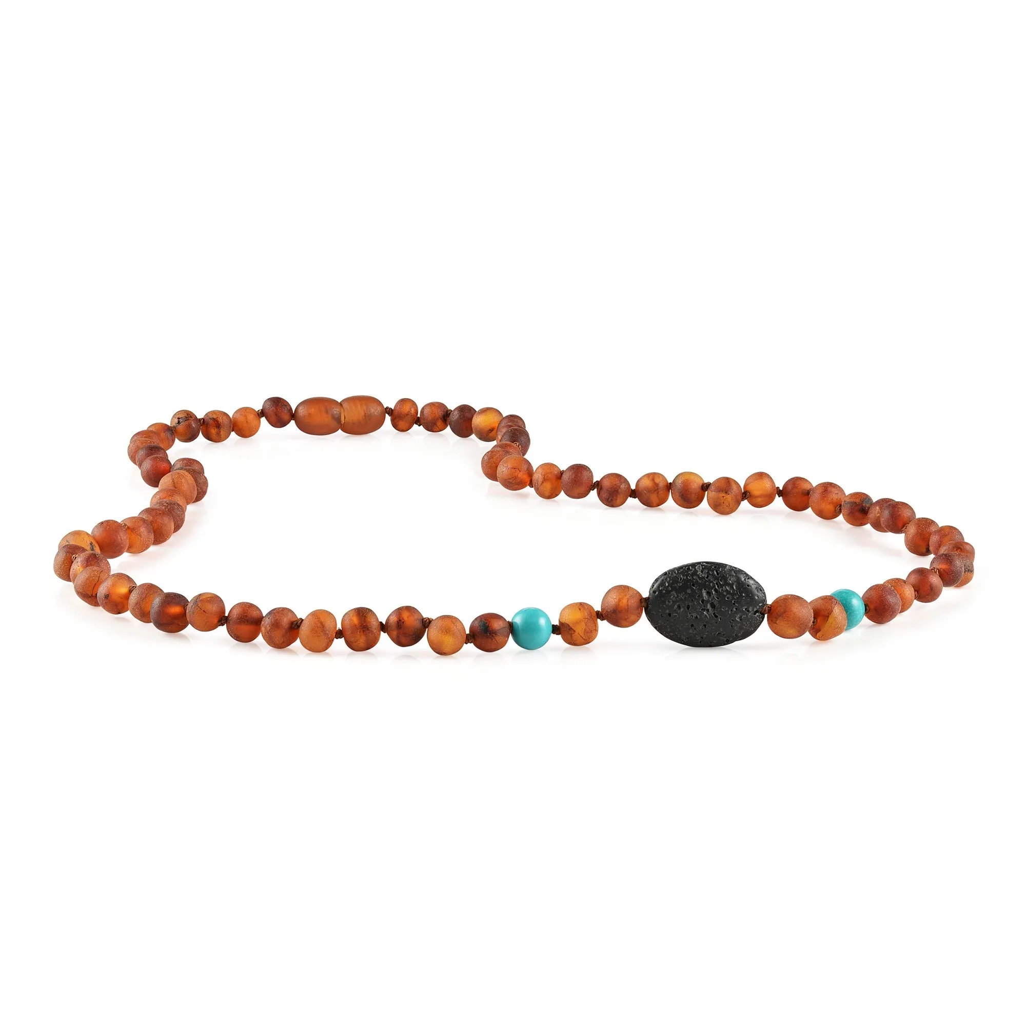 Adults | Turquoise   Raw Cognac Aromatherapy Pendant Necklace
