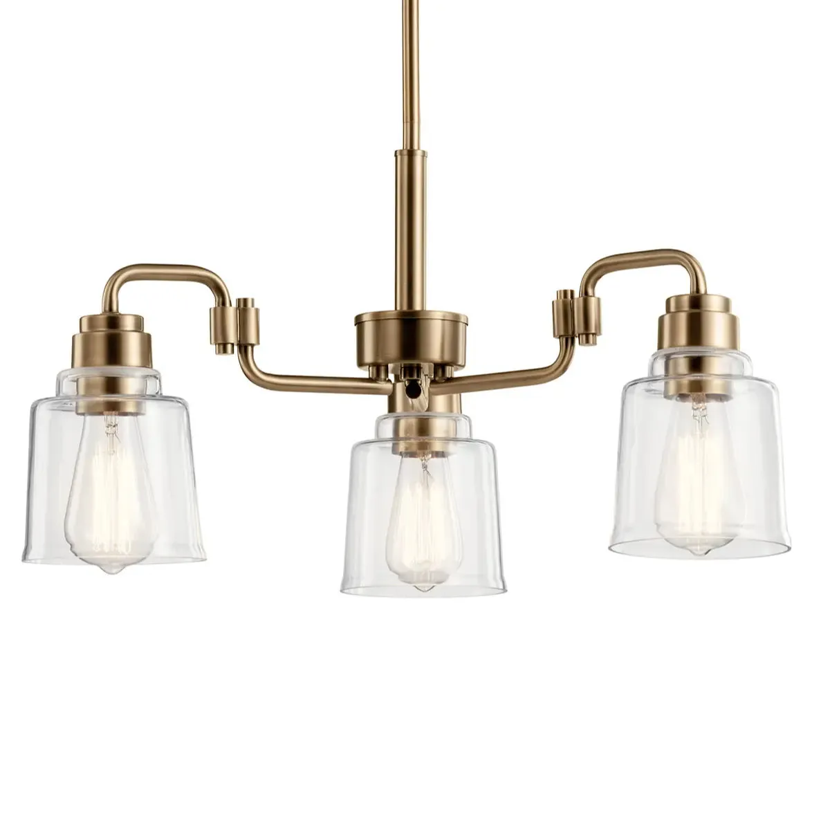 Aivian 23 in. 3 Lights Chandelier Brass Finish