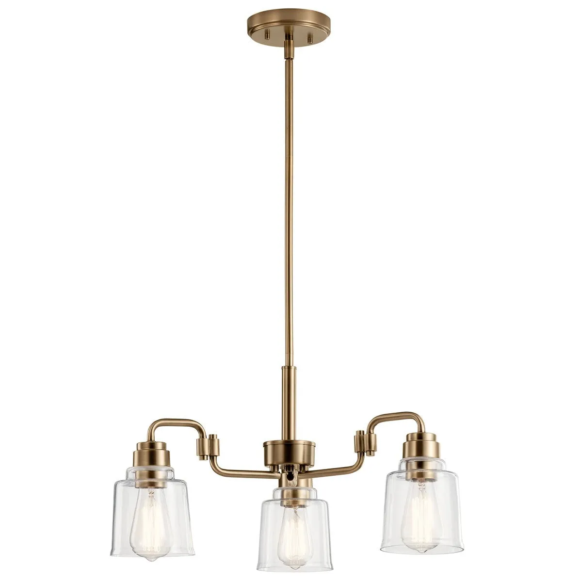 Aivian 23 in. 3 Lights Chandelier Brass Finish