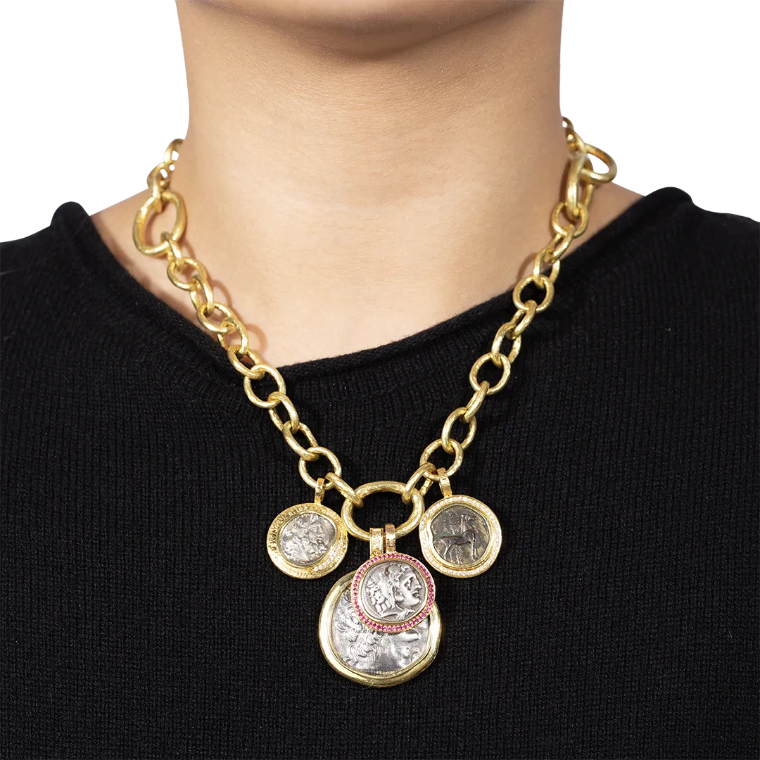 Alexander Coin and Ruby Pendant