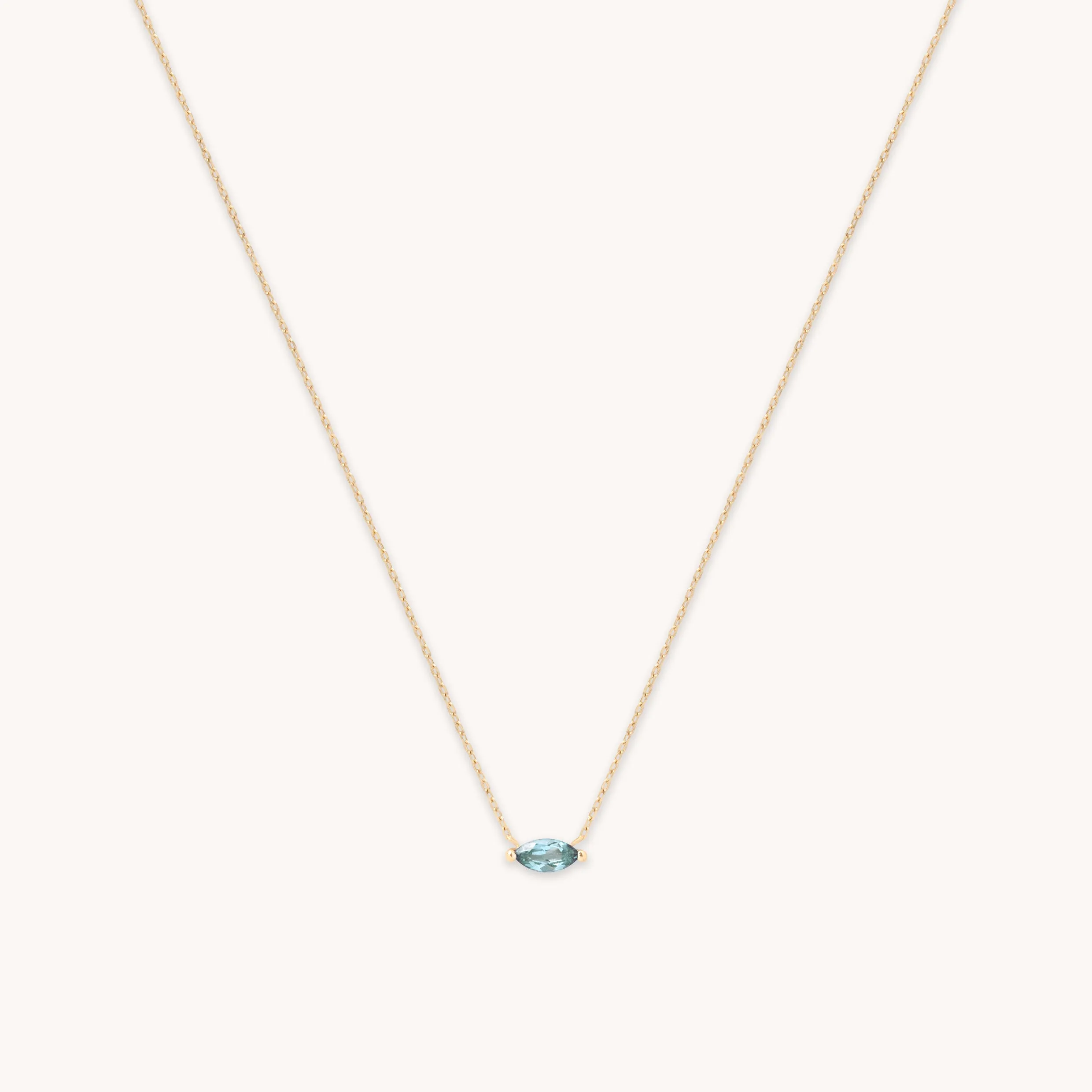 Alexandrite Marquise Necklace in Solid Gold