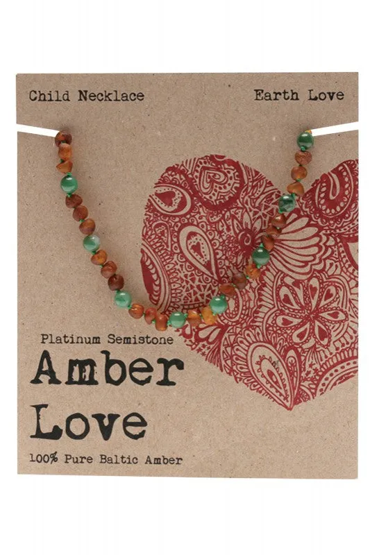 Amber Love Children's Necklace 100% Baltic Amber Earth 33cm
