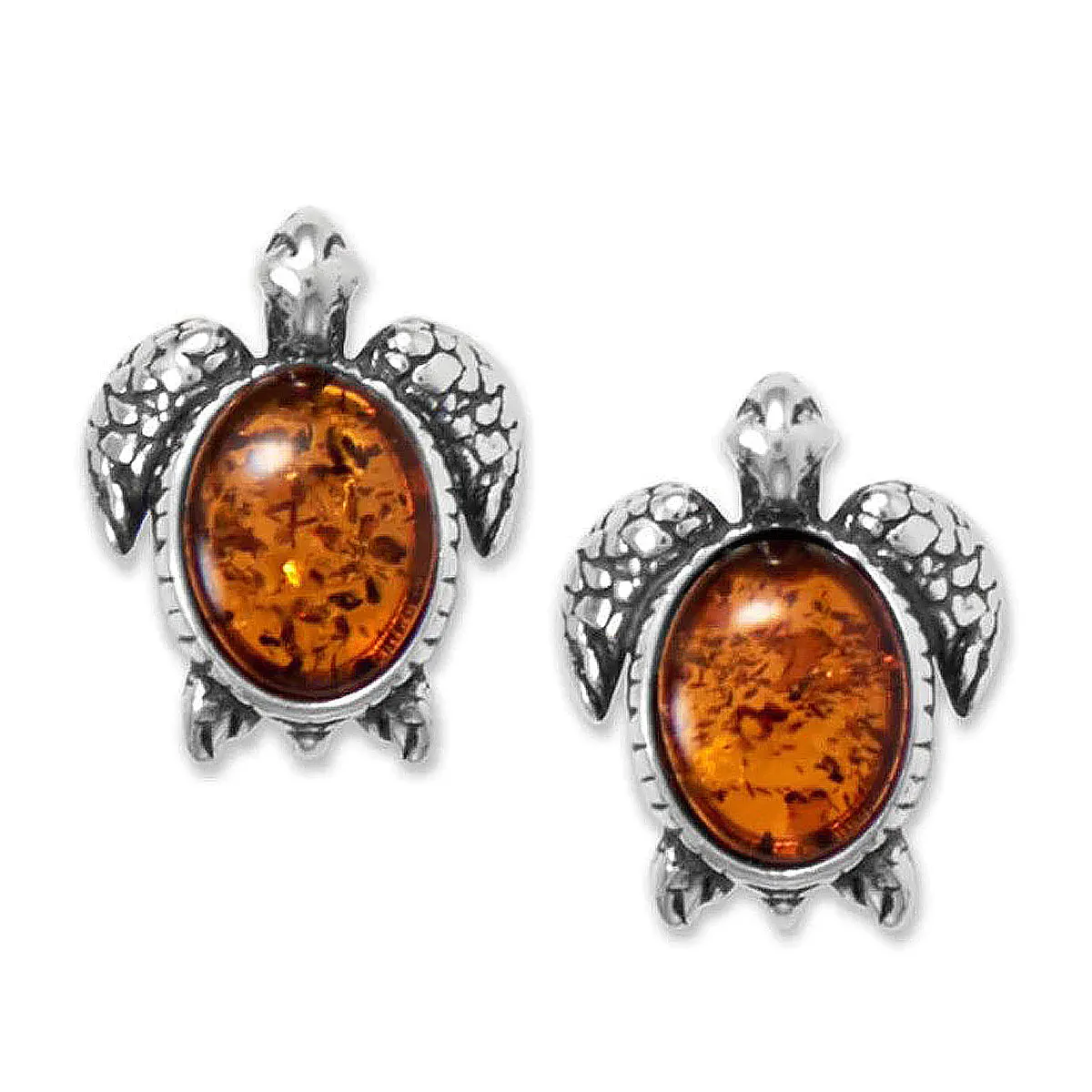 Amber Sea Turtle Earrings