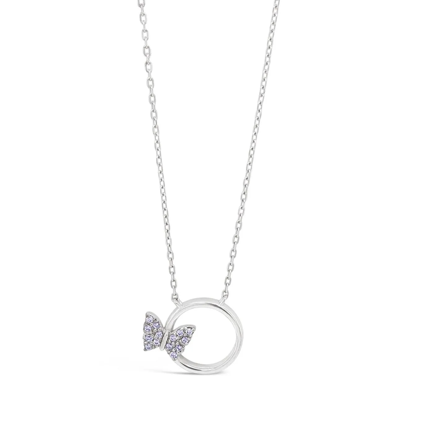 Amethyst Butterfly Children Sterling Silver Pendant