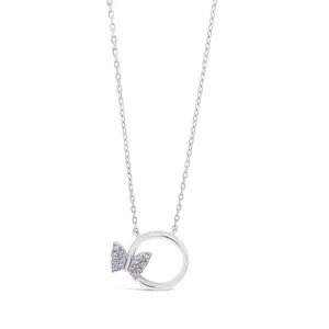 Amethyst Butterfly Children Sterling Silver Pendant