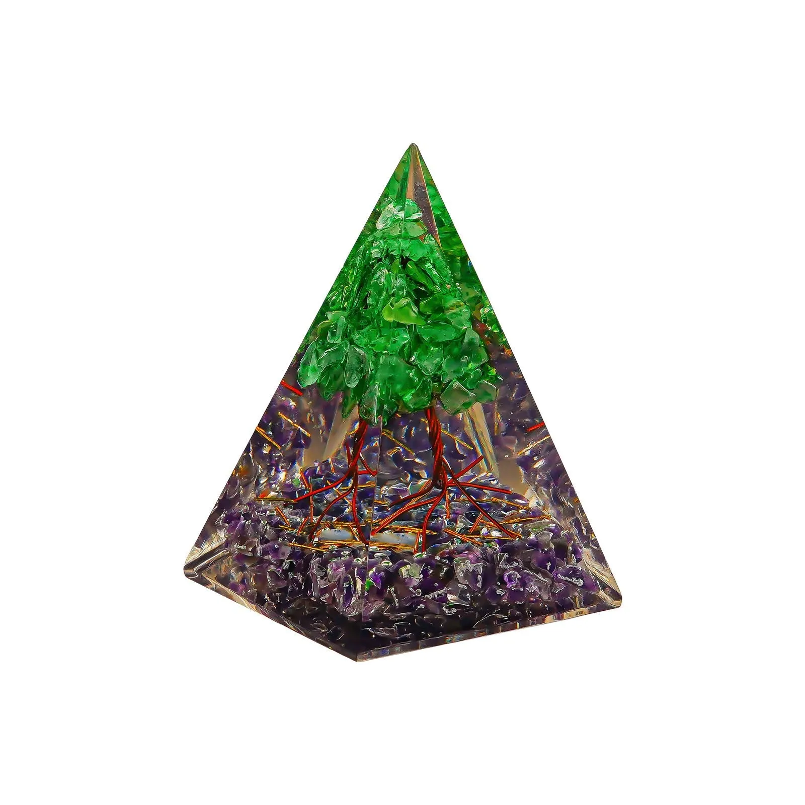 Amethyst With Tree Nubian Pyramid