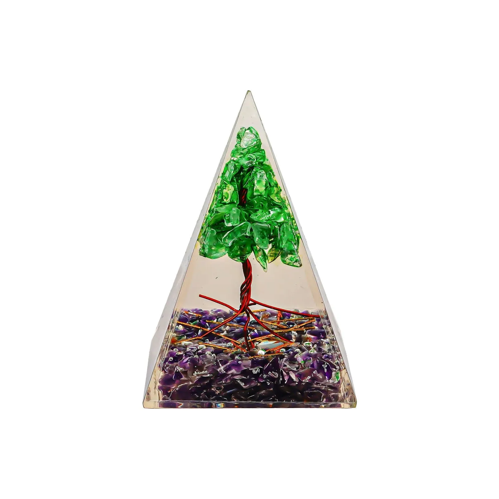 Amethyst With Tree Nubian Pyramid