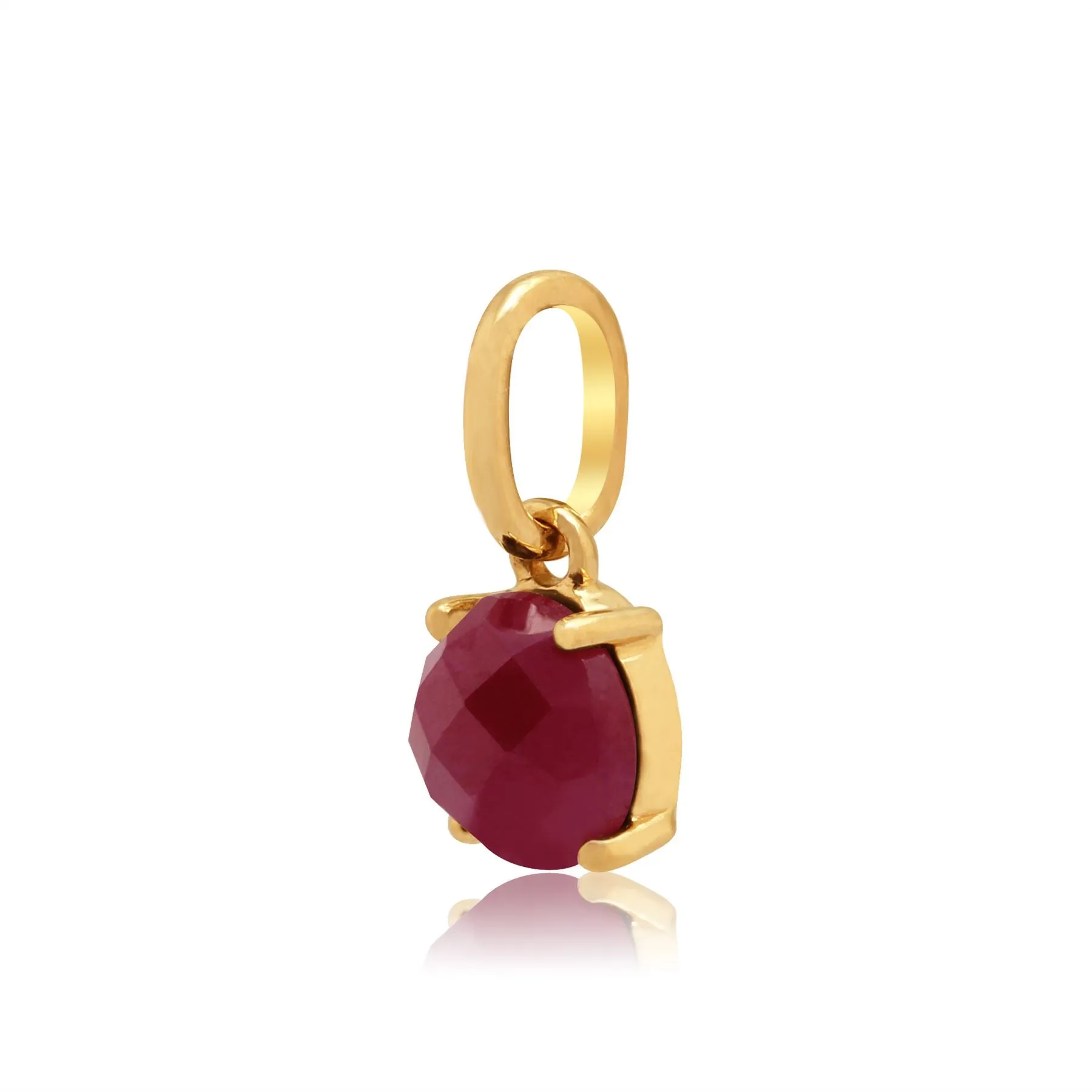 Amour Damier 9ct Gelbgold 1.00ct Klaue Satz Damebrett Rubin Anhänger auf 45cm Kette von Gemondo