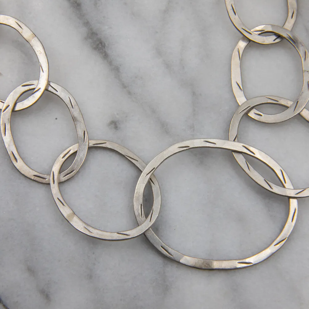 Angela, Statement Link Necklace Sterling Silver