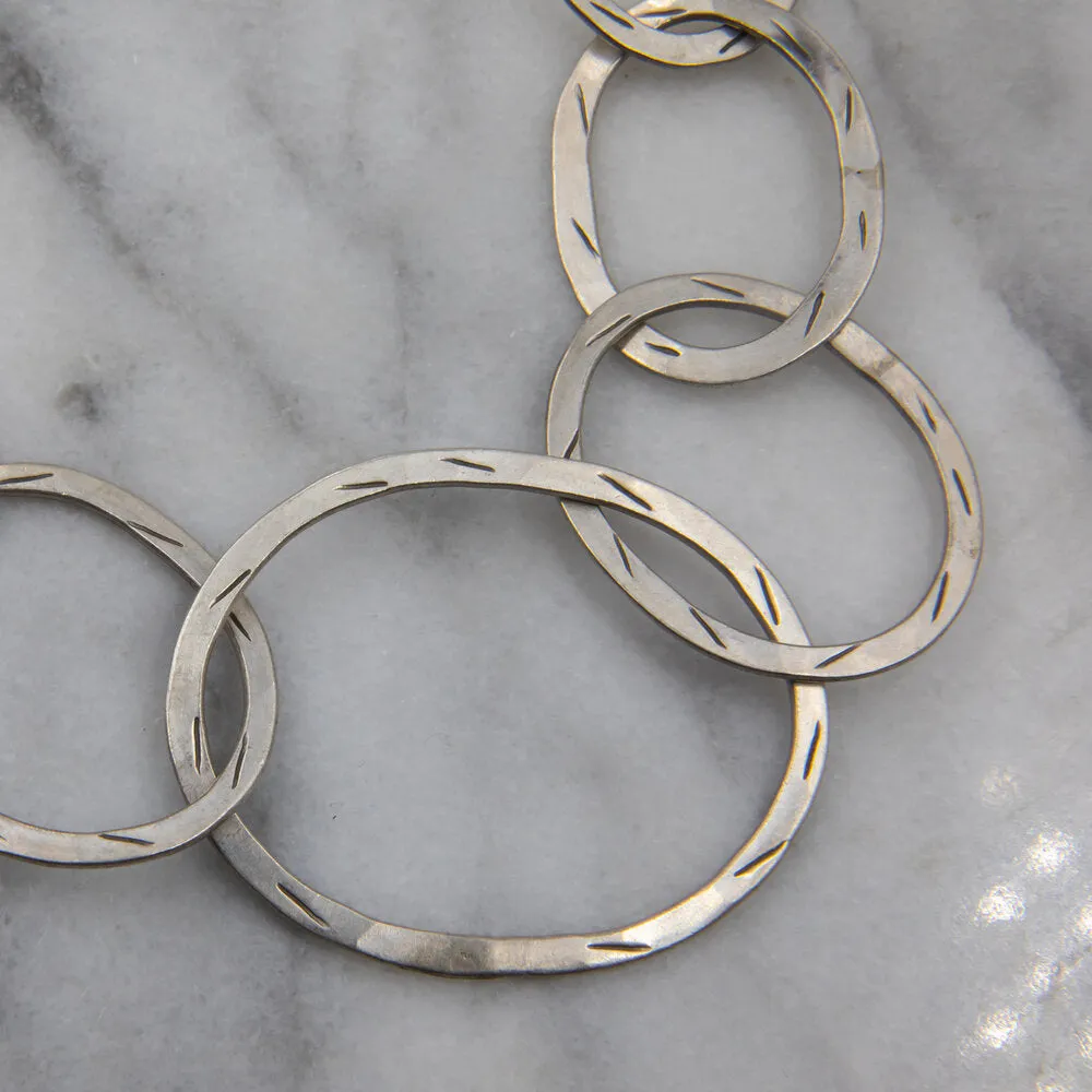 Angela, Statement Link Necklace Sterling Silver