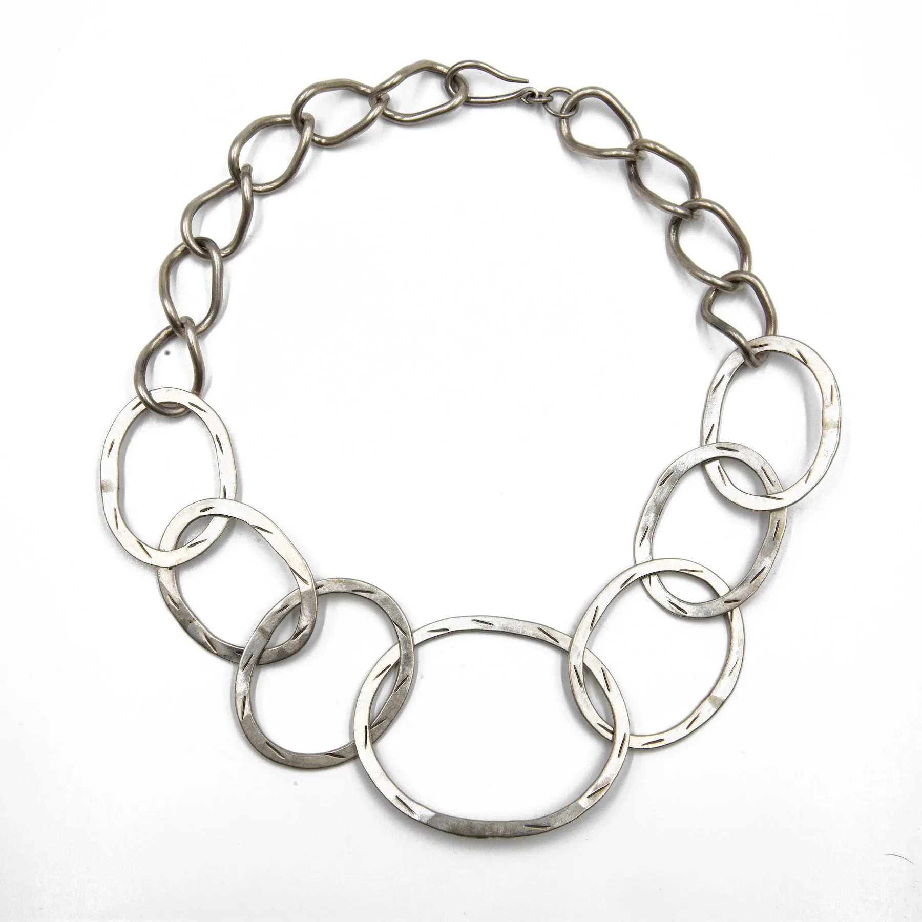 Angela, Statement Link Necklace Sterling Silver