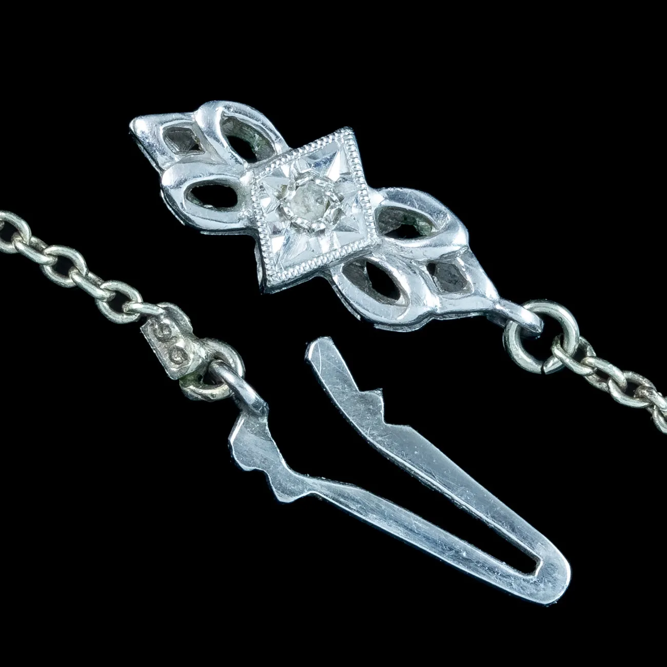Antique Edwardian Sapphire Diamond Pendant Necklace 1.25ct Of Sapphire