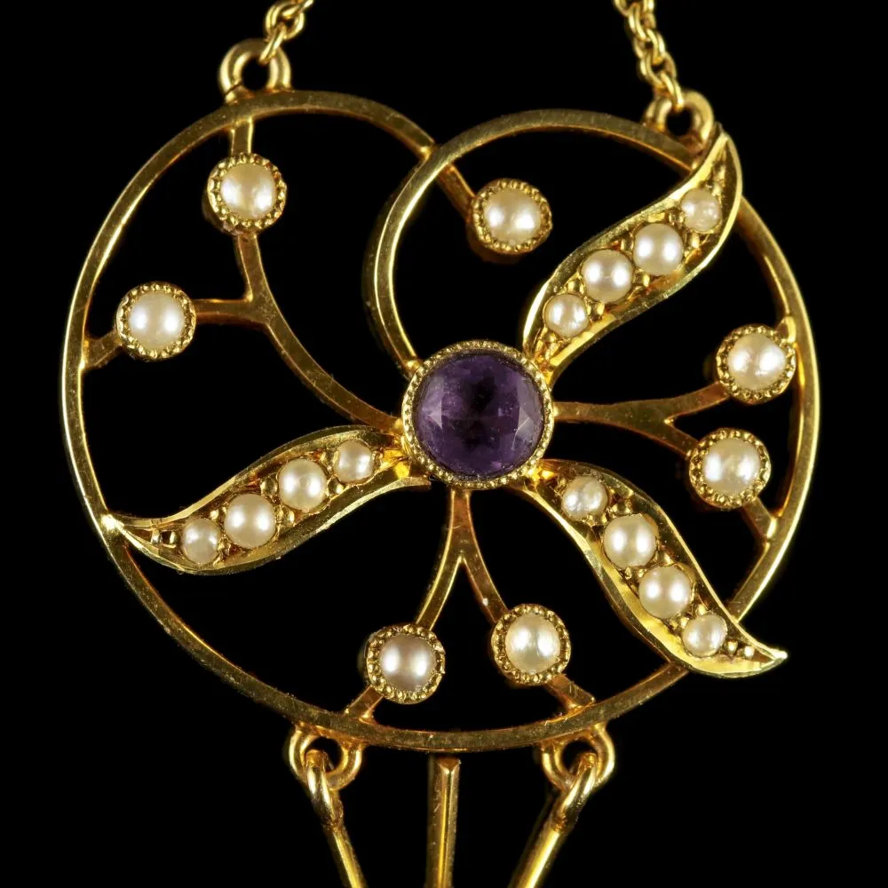 Antique Suffragette Edwardian Pendant 15ct Gold Circa 1910