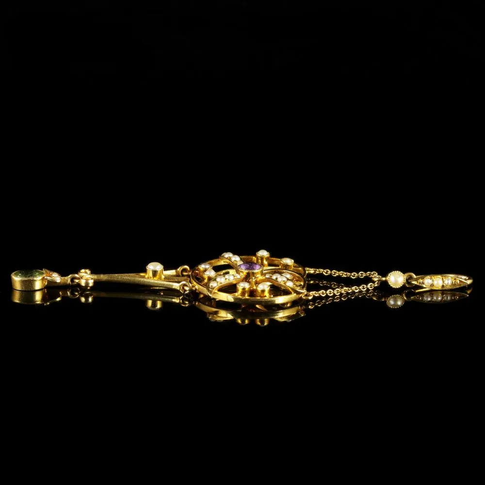 Antique Suffragette Edwardian Pendant 15ct Gold Circa 1910