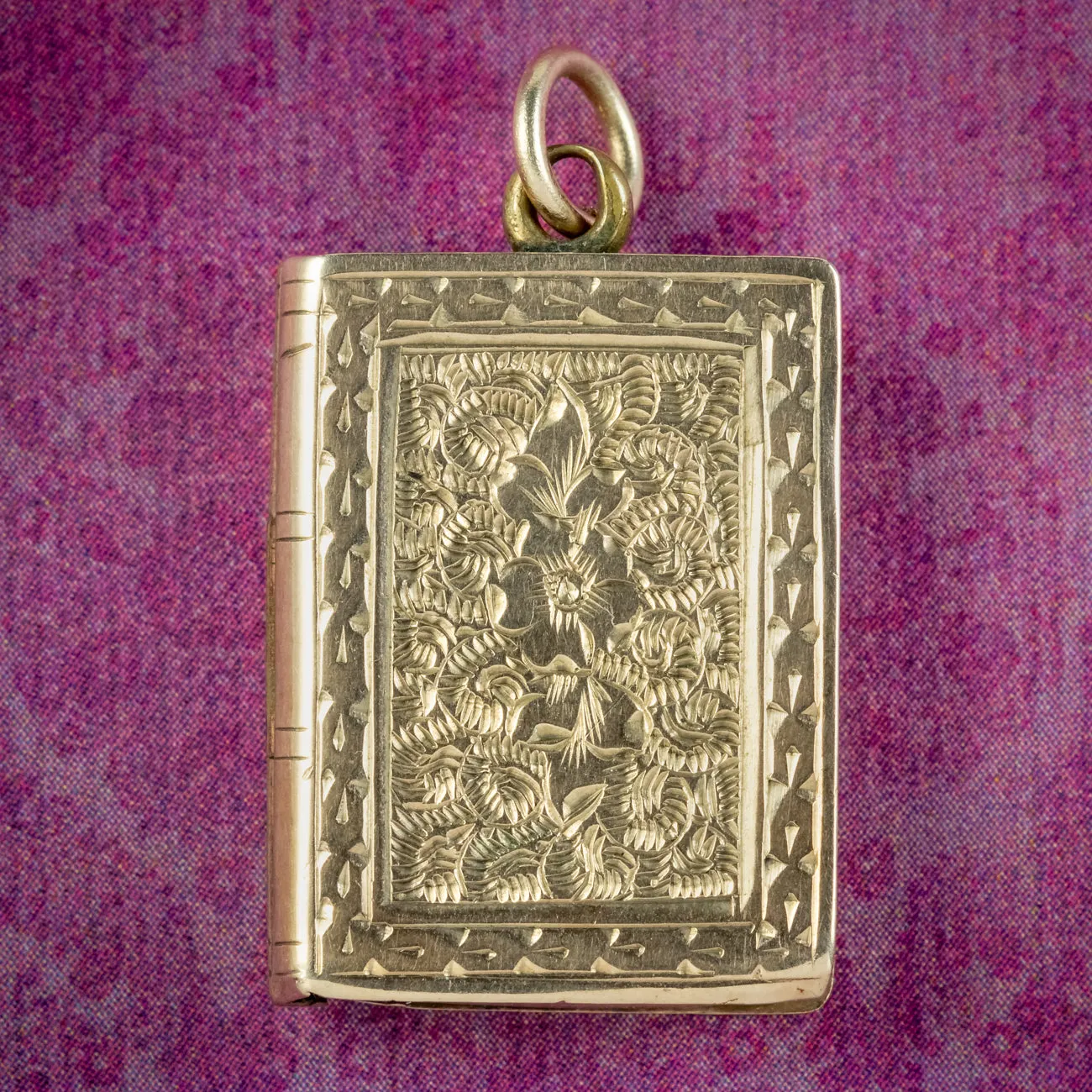 Antique Victorian Book Locket 15ct Gold Circa 1890