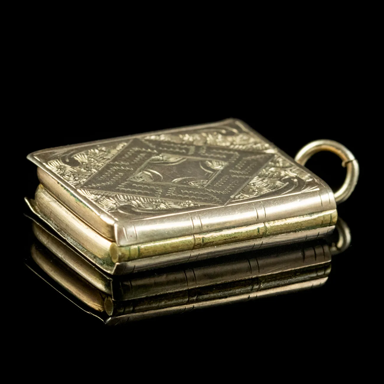 Antique Victorian Book Locket 15ct Gold Circa 1890